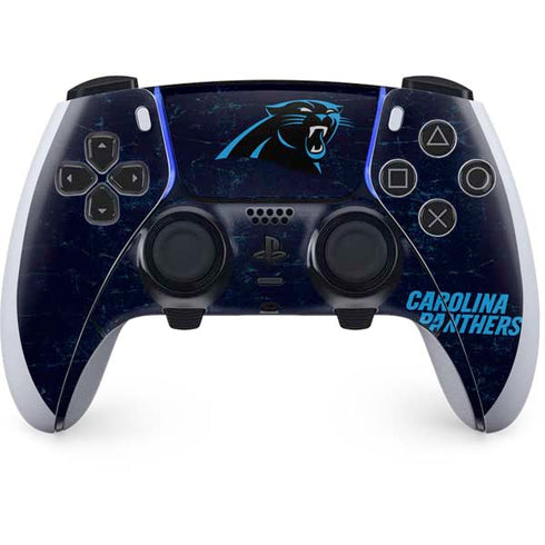 NFL Carolina Panthers Distressed PlayStation PS5 Skins
