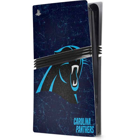 NFL Carolina Panthers Distressed PS5 Pro Console Skin