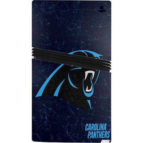 NFL Carolina Panthers Distressed PS5 Pro Console Skin