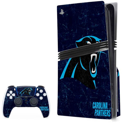 NFL Carolina Panthers Distressed PlayStation PS5 Skins