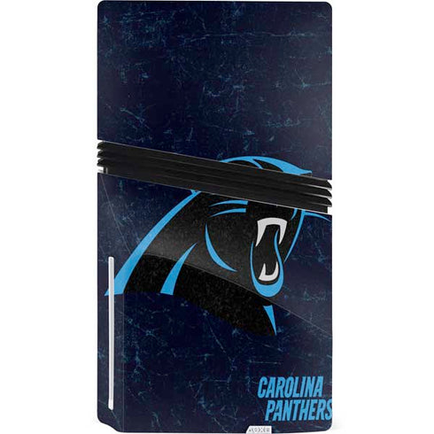NFL Carolina Panthers Distressed PS5 Pro Disk Console Skin