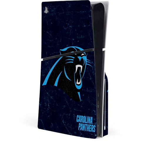 NFL Carolina Panthers Distressed PlayStation PS5 Skins