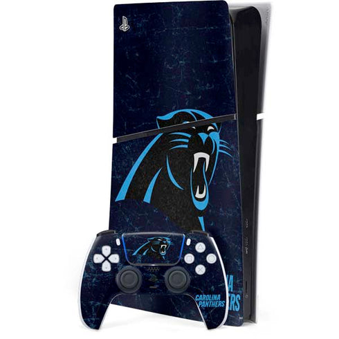 NFL Carolina Panthers Distressed PlayStation PS5 Skins