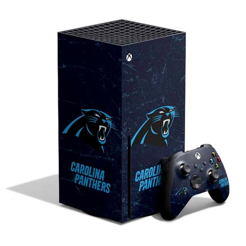 NFL Carolina Panthers Distressed Xbox Series X Skins