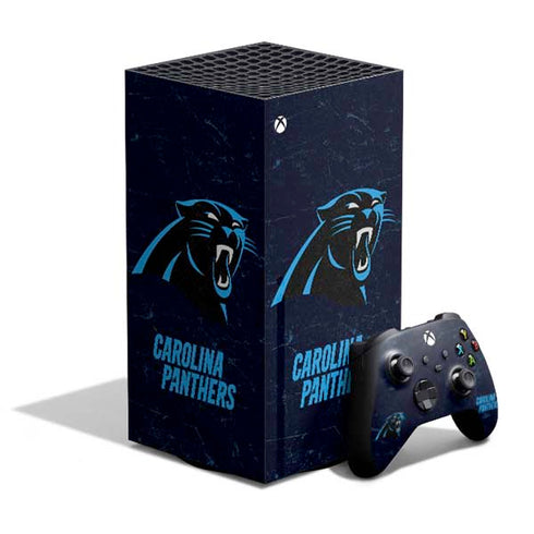 NFL Carolina Panthers Distressed XBox Series X Digital Edition Bundle Skin