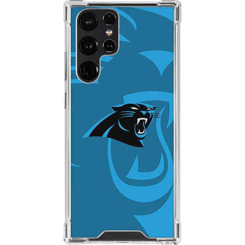 NFL Carolina Panthers Double Vision Galaxy S23 Ultra Clear Case