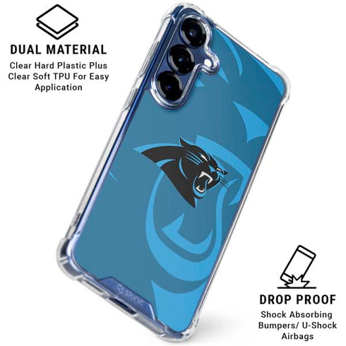 NFL Carolina Panthers Double Vision Galaxy S25 Clear Case