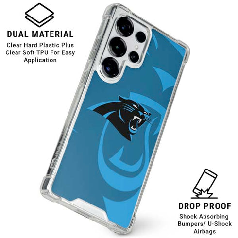 NFL Carolina Panthers Double Vision Galaxy S25 Ultra Clear Case