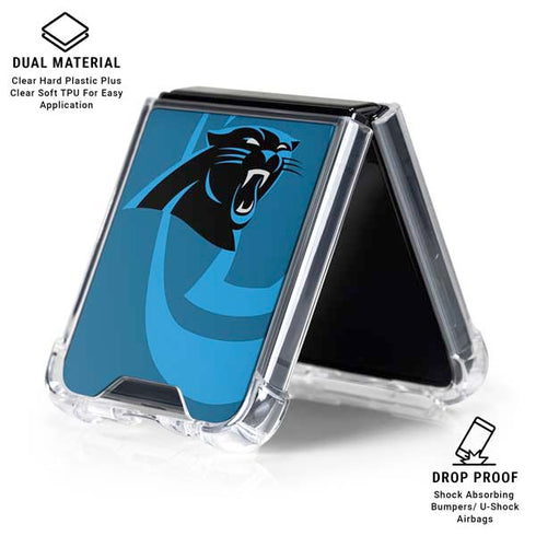 NFL Carolina Panthers Double Vision Galaxy Z Flip6 Clear Case