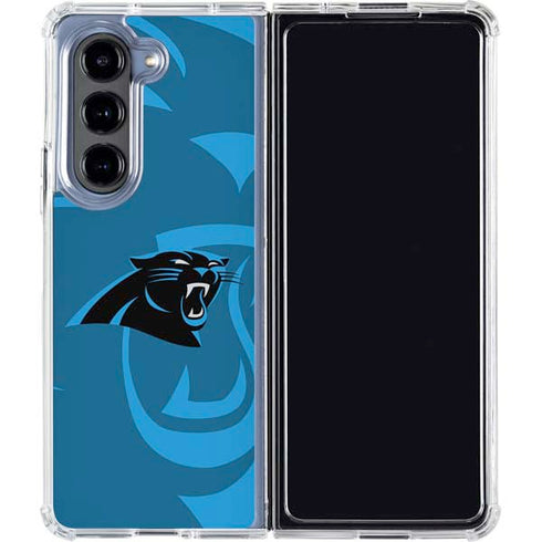 NFL Carolina Panthers Double Vision Galaxy Z Fold5 5G Clear Case