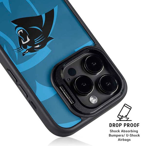 NFL Carolina Panthers Double Vision iPhone 14 Pro Kickstand Case
