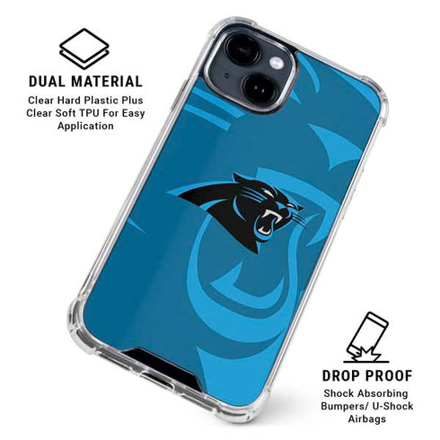 NFL Carolina Panthers Double Vision iPhone 15 Clear Case