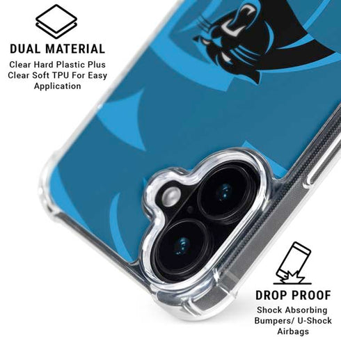 NFL Carolina Panthers Double Vision iPhone 16 Clear Case