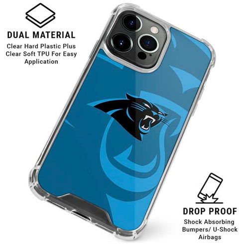 NFL Carolina Panthers Double Vision iPhone 16 Pro Max Clear Case
