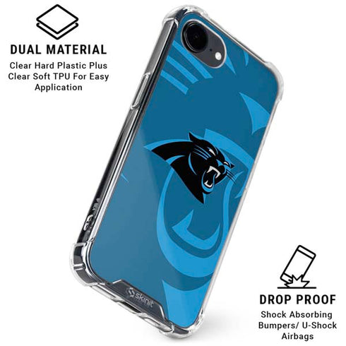 NFL Carolina Panthers Double Vision iPhone 16e Clear Case