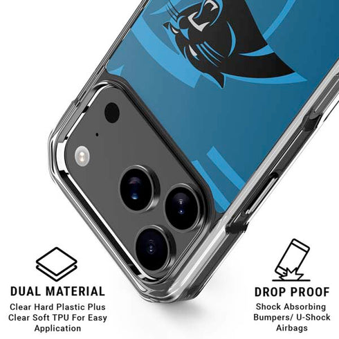 NFL Carolina Panthers Double Vision iPhone 18 Pro Clear Case