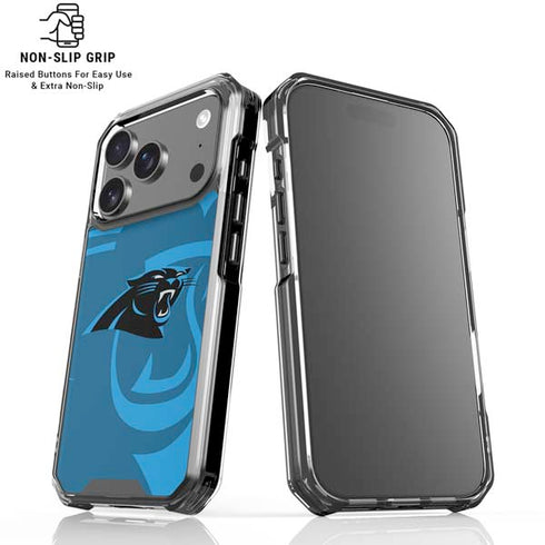 NFL Carolina Panthers Double Vision iPhone 18 Pro Clear Case