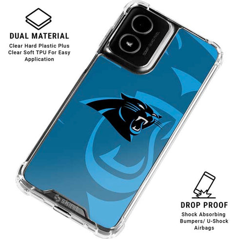 NFL Carolina Panthers Double Vision Moto G Power 5G (2024) Clear Case