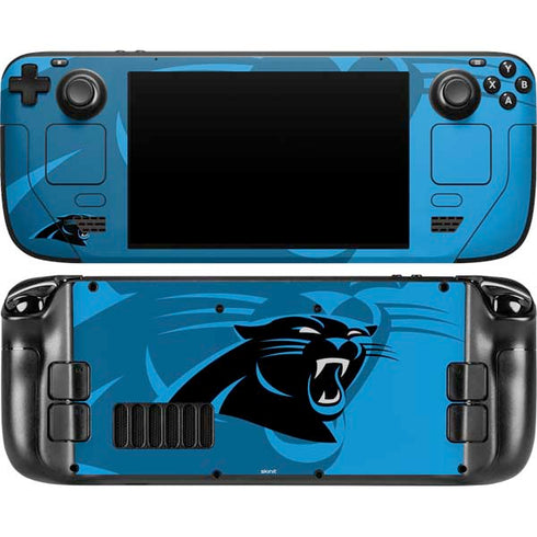 NFL Carolina Panthers Double Vision Steam Deck Handheld Gaming Computer OLED Skin