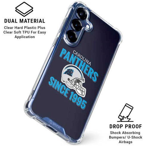 NFL Carolina Panthers Helmet Galaxy S25 Plus Clear Case