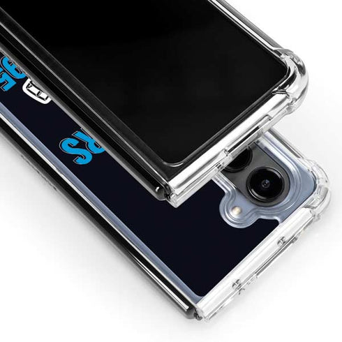 NFL Carolina Panthers Helmet Galaxy Z Fold5 5G Clear Case