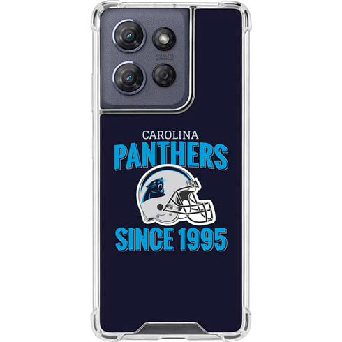 NFL Carolina Panthers Helmet Moto G Play 5G (2025) Clear Case