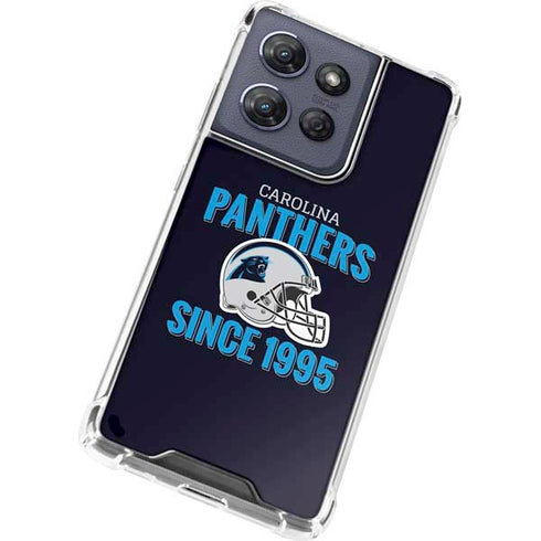 NFL Carolina Panthers Helmet Moto G Play 5G (2025) Clear Case