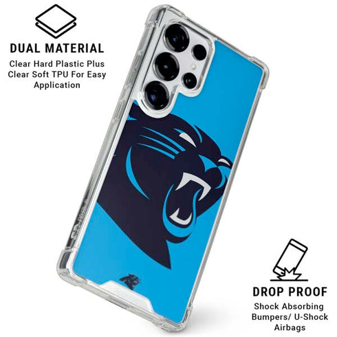NFL Carolina Panthers Large Logo Galaxy S25 Ultra Clear Case