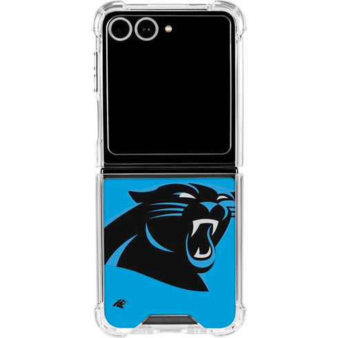 NFL Carolina Panthers Large Logo Galaxy Z Flip7 Clear Case
