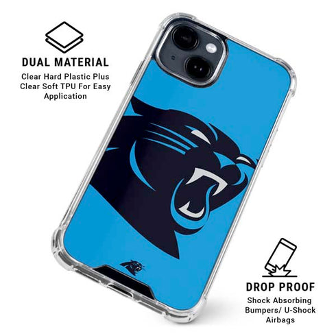 NFL Carolina Panthers Large Logo iPhone 15 Clear Case