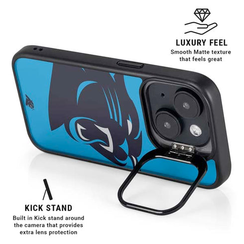 NFL Carolina Panthers Large Logo iPhone 15 Kickstand Case