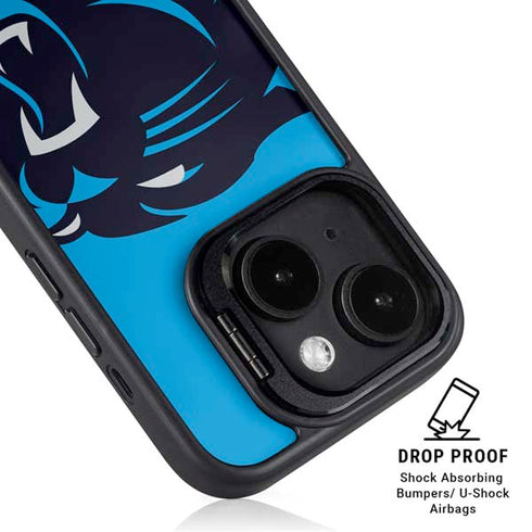 NFL Carolina Panthers Large Logo iPhone 15 Kickstand Case