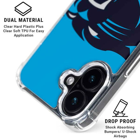 NFL Carolina Panthers Large Logo iPhone 16 Plus Clear Case