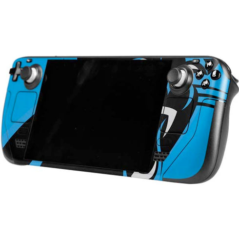 NFL Carolina Panthers Large Logo Steam Deck Handheld Gaming Computer OLED Skin
