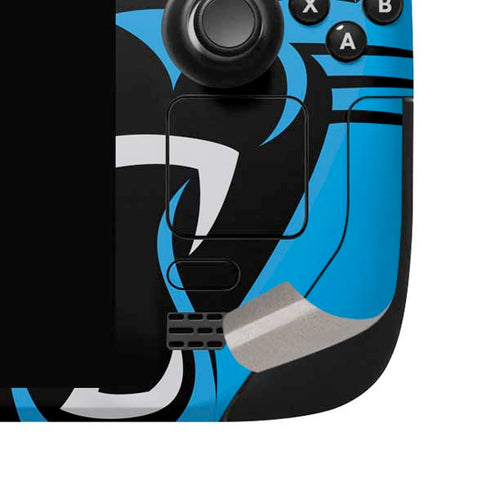 NFL Carolina Panthers Large Logo Steam Deck Handheld Gaming Computer OLED Skin