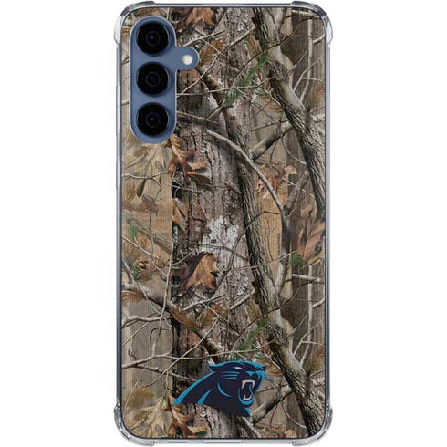 NFL Carolina Panthers Realtree AP Camo Galaxy A35 5G Clear Case