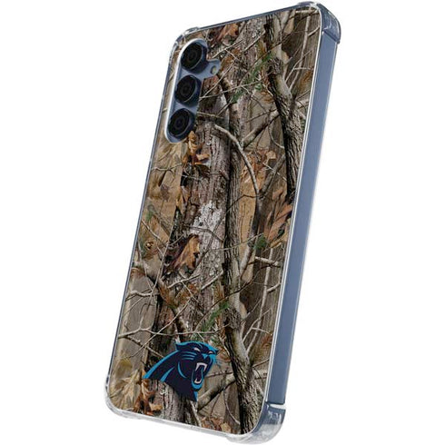 NFL Carolina Panthers Realtree AP Camo Galaxy A35 5G Clear Case