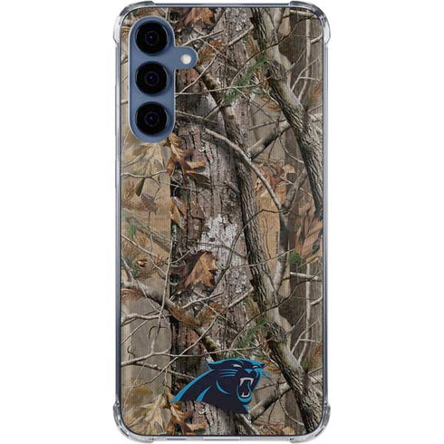 NFL Carolina Panthers Realtree AP Camo Galaxy A55 5G Clear Case