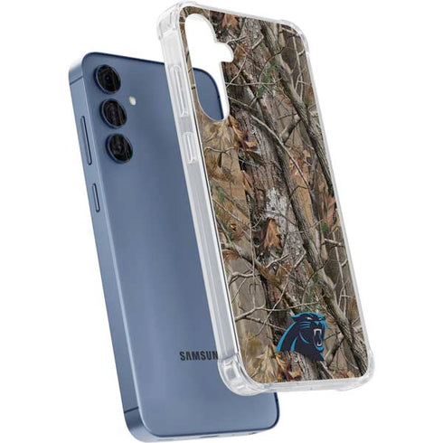 NFL Carolina Panthers Realtree AP Camo Galaxy A55 5G Clear Case