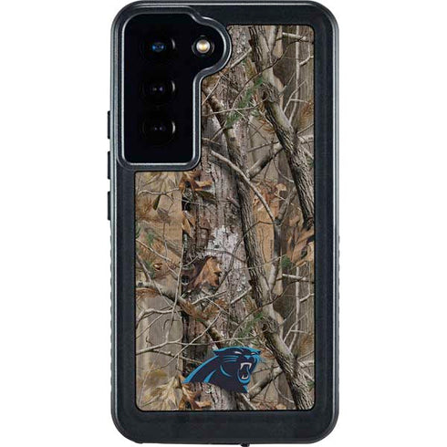 NFL Carolina Panthers Realtree AP Camo Galaxy S24 Waterproof Case