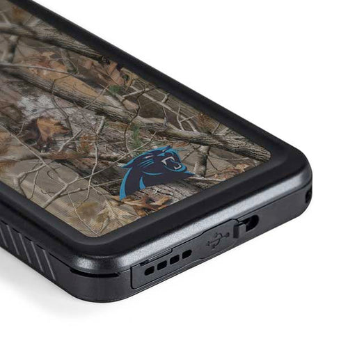 NFL Carolina Panthers Realtree AP Camo Galaxy S24 Waterproof Case