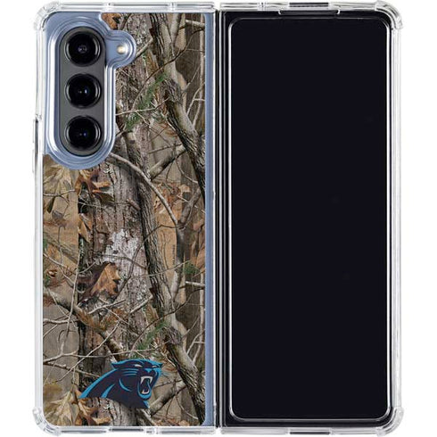 NFL Carolina Panthers Realtree AP Camo Galaxy Z Fold5 5G Clear Case