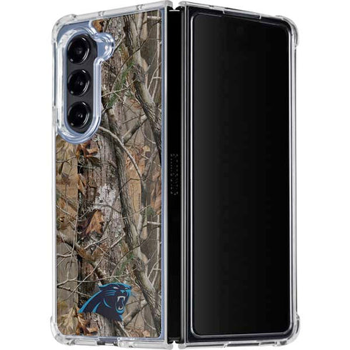 NFL Carolina Panthers Realtree AP Camo Galaxy Z Fold5 5G Clear Case