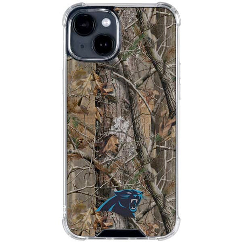 NFL Carolina Panthers Realtree AP Camo iPhone 15 Clear Case