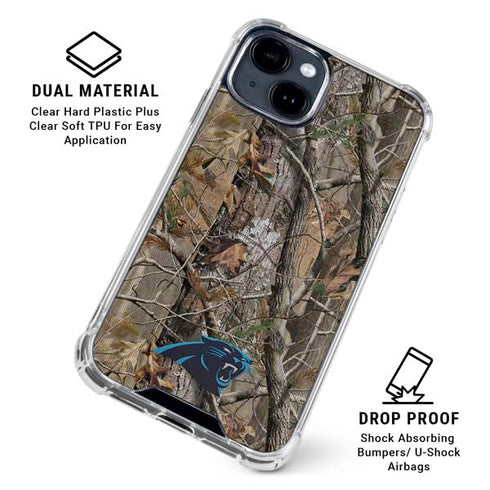 NFL Carolina Panthers Realtree AP Camo iPhone 15 Clear Case