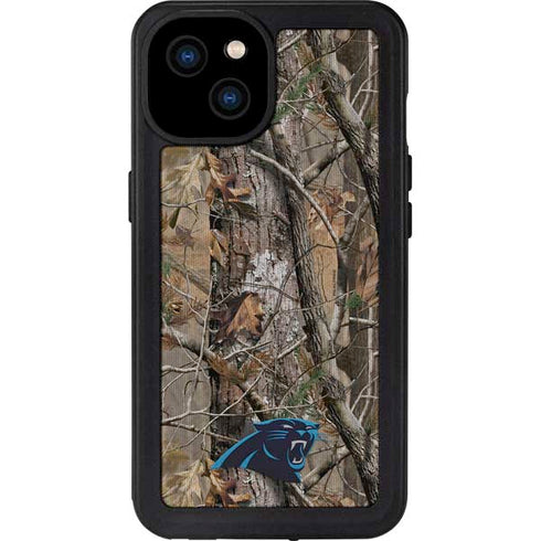 NFL Carolina Panthers Realtree AP Camo iPhone 15 Plus Waterproof Case