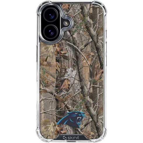 NFL Carolina Panthers Realtree AP Camo iPhone 16 Plus Clear Case