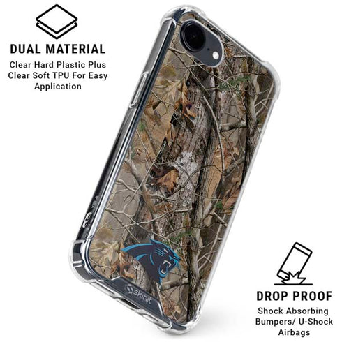 NFL Carolina Panthers Realtree AP Camo iPhone 16e Clear Case