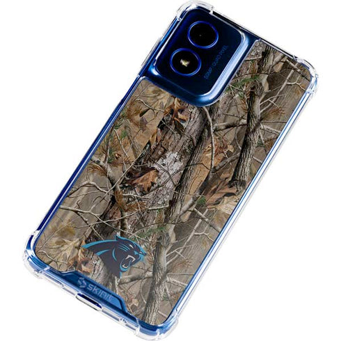 NFL Carolina Panthers Realtree AP Camo Moto G Play 4G (2024) Clear Case