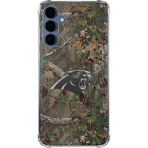 NFL Carolina Panthers Realtree Xtra Green Camo Galaxy A55 5G Clear Case